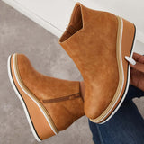 Avrielle – Womens Platform Ankle Boots With Zip