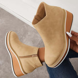 Avrielle – Womens Platform Ankle Boots With Zip