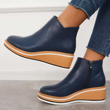 Avrielle – Womens Platform Ankle Boots With Zip