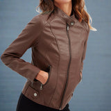 Valery – Classic Faux Leather Jacket for Women