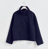 Women’s Short Coat – Double-Breasted with Buttons