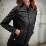 Valery – Classic Faux Leather Jacket for Women