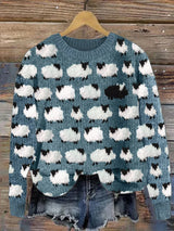 Ismeria – Women’s Retro Knitted Sweater in Sheep Wool
