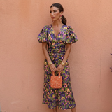 Lusinda – Elegant V Neck Puff Sleeve Spring Dress