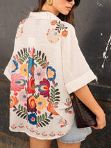 Feloura - Floral Print Short Sleeve Shirt