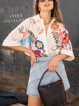 Feloura - Floral Print Short Sleeve Shirt