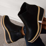Avrielle – Womens Platform Ankle Boots With Zip