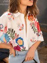 Feloura - Floral Print Short Sleeve Shirt