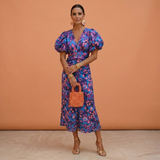 Lusinda – Elegant V Neck Puff Sleeve Spring Dress