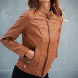 Valery – Classic Faux Leather Jacket for Women