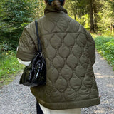 Kelira – Women’s Army Green Zip Quilted Jacket