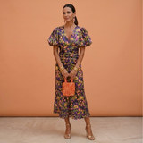 Lusinda – Elegant V Neck Puff Sleeve Spring Dress