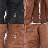 Ardena - Womens Weatherproof Faux Leather Jacket With Hood