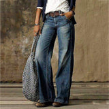 Women’s Jeans - High Waist Denim Wide Leg Trousers