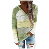 Solenne – Women’s Boho Knit Hoodie with V-Neck