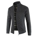 Garrick – Quilted Zip Sweater Jacket with Knit Sleeves for Men