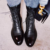 Velynn – Women Lace Up Leather Ankle Boots