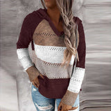 Solenne – Women’s Boho Knit Hoodie with V-Neck
