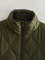 Kelira – Women’s Army Green Zip Quilted Jacket