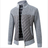 Garrick – Quilted Zip Sweater Jacket with Knit Sleeves for Men