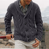 Elricson – Chunky Knit Cardigan with Shawl Collar for Men