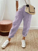Nina | Women’s Relax Pants | Striped Cotton