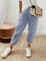 Nina | Women’s Relax Pants | Striped Cotton