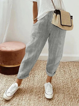 Nina | Women’s Relax Pants | Striped Cotton