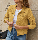 Velmirah - Womens Modern Cut Denim Jacket With Pockets