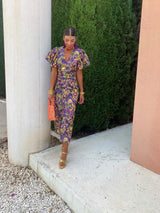 Lusinda – Elegant V Neck Puff Sleeve Spring Dress