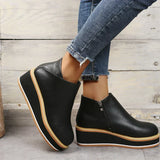Avrielle – Womens Platform Ankle Boots With Zip
