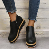 Avrielle – Womens Platform Ankle Boots With Zip