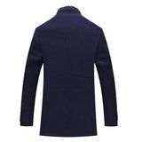 Alestan – Men’s Wool Winter Trench Coat with Detachable Scarf