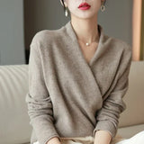 Caeloria - Women Cashmere Blend Wrap Sweater