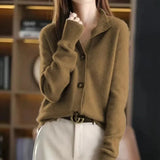 Elanara – Women’s Cashmere Button-Up Cardigan