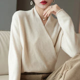 Caeloria - Women Cashmere Blend Wrap Sweater
