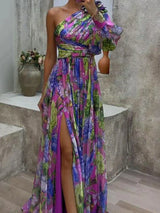 Violettaire - One Sleeve Floral Maxi Dress
