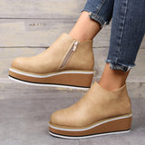Avrielle – Womens Platform Ankle Boots With Zip