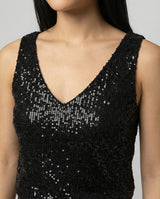Aurienne - Sequin V Neck Top