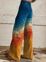 Zavaya – Women’s Wide-Leg Rainbow Ombre Trousers