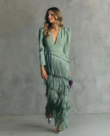 Levandra – Elegant Fringe Midi Dress