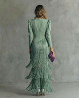Levandra – Elegant Fringe Midi Dress