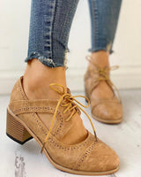 Rowena – Heeled Lace Up T Strap Womens Shoes