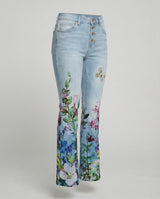 Elmirra - Womens Flared Jeans With Four Button Detail