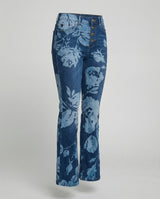 Elmirra - Womens Flared Jeans With Four Button Detail