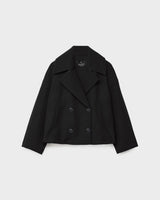 Thalena – Women’s Short Wool Blend Coat with Elegant Crossed Design