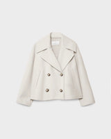 Mirella – Wool Blend Double-Breasted Short Coat for Women