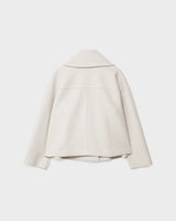 Thalena – Women’s Short Wool Blend Coat with Elegant Crossed Design