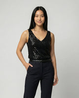Aurienne - Sequin V Neck Top
