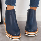 Avrielle – Womens Platform Ankle Boots With Zip